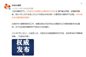 应对暴雨天气，石家庄市动物园今起暂停对外开放图片