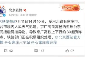 京广高铁又遇接触网挂异物，双向约30趟列车晚点，刚恢复通行图片