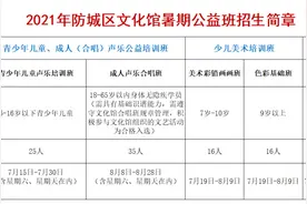 2021年防城区文化馆暑期公益班招生简章图片