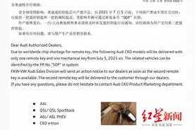 奥迪“缺芯”怎么办？新车只给一把遥控钥匙，最快年底补给车主图片