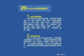 办公必备！20个Word文字处理技巧图片
