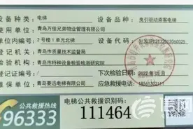 东方公园世家电梯未按时年检？经查是标志牌未及时更换图片
