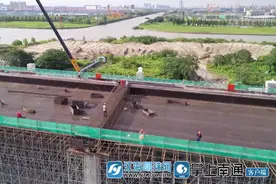 战高温保进度 南通江海大道东延工程进入上部箱梁施工阶段图片