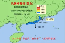 台风“查帕卡”来袭！国家海洋预报台发布风暴潮和海浪蓝色警报图片