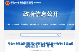 河北省邢台市市场监督管理局食品抽检300批次 不合格3批次图片