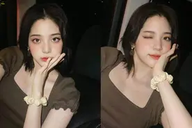 欧阳娜娜短发照片 歪头眨眼甜美满分图片