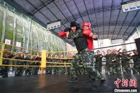 重庆武警官兵开展搏击对抗训练图片