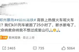 河南暴雨致多辆列车停在中途，有乘客称被困郑州周边超过一天图片