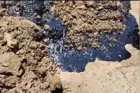 延安“小香港”一村民扎篱笆时，竟挖出“石油”图片