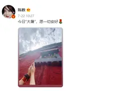 陈数晒双手合十照 祈求平安期盼美好图片