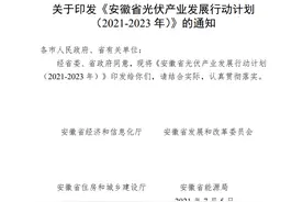 安徽省光伏产业发展行动计划（2021-2023年）发布图片