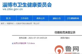 淄博世博高新医院因违规被处罚图片