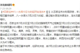 石家庄八一水库今日七时起开始泄水图片