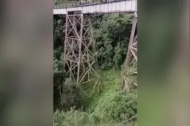 听错信号！哥伦比亚女子没绑弹力绳蹦极当场死亡图片
