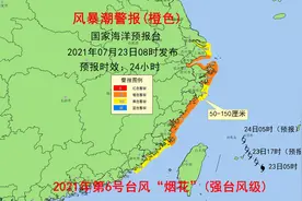 警报！上海风暴潮预警级别为橙色，近岸海域海浪预警级别为黄色图片