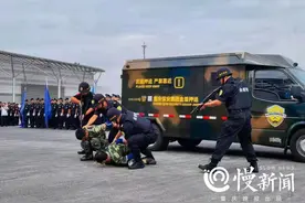 保护运钞车，制服歹徒，这是保安的功夫 重庆开展保安行业主题宣传日活动图片