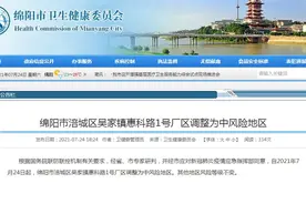 四川省绵阳市一地调整为中风险地区图片