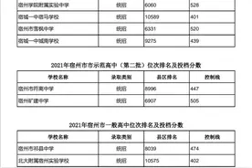 宿州市2021年市示范高中、一般高中投档分出炉 7月26日可查询录取结果图片