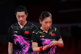 乒乓球——许昕/刘诗雯获混双亚军图片
