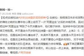 白岩松谈许昕刘诗雯获混双银牌：大家不要担心中国乒乓球队图片