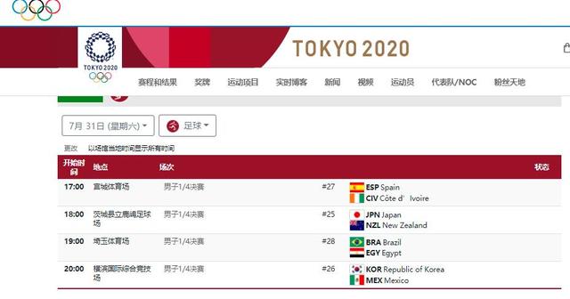 东京奥运会男足8强出炉 日韩晋级 上届亚军德国队出局