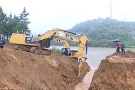 临沂临沭县龙门水库泄洪渠已挖通，水库水位已下降约70厘米图片