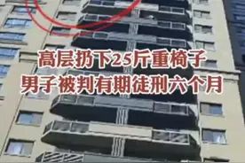 天降飞椅？男子21层扔下25斤重椅子，被判刑六个月图片