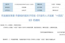 宁波人才发展“十四五”规划发布图片