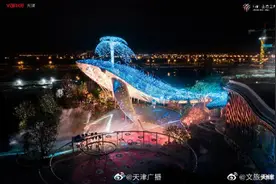 新地标！天津 66米“大鲸鱼”点亮图片