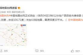 广西百色发生4.8级地震 靖西等地震感明显，南宁亦有震感报告图片