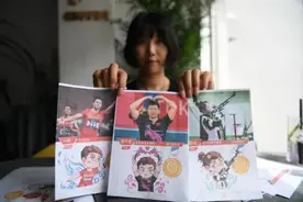 萌翻了！宁夏银川女插画师为奥运冠军创作系列漫画图片