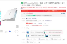 雷神发布一格小白轻薄本：15.6英寸屏幕+11代i5，仅售3999元图片