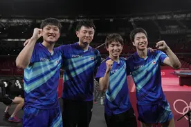 日本赢得乒乓球男子团体铜牌赛，18岁的张本智和创造历史图片