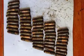 鱼塘边捡到一盒手枪子弹图片