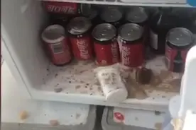 嘭！可乐在冰箱里炸了图片