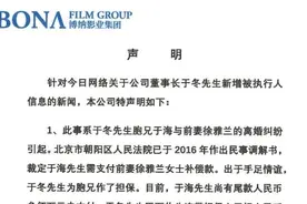 董事长被强制执行300万，博纳影业：系卷入胞兄离婚纠纷视频封面
