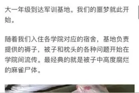 北京一军训基地枕头现蛆、饭菜有虫？涉事基地回应：部分属实图片