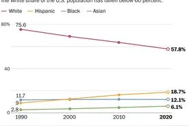 美国加速种族多元化：人口普查数据显示白人占比首次跌破六成图片