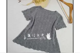 叶：超百搭云素亚麻A版短袖插肩套头衫（有编织图解）图片