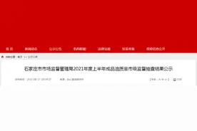石家庄市市场监管局公示2021年度上半年成品油质量市级监督抽查结果图片