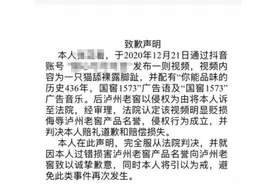 长沙95后女孩用猫舔脚的镜头配白酒广告音乐被泸州老窖告了，要赔7万图片