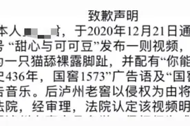 博主发猫舔脚视频配国窖1573广告词被判赔20万：已上诉视频封面