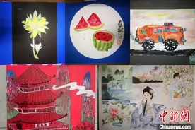 安徽马鞍山53幅儿童画作品绘出中日友城友谊图片