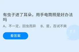蚂蚁庄园8月19日小鸡宝宝答案 虫子进了耳朵用手电筒照？图片
