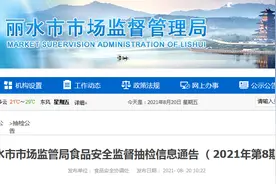 浙江丽水市市场监管局抽检122批次食品全部合格图片