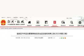 浙江省绍兴市越城区市场监管局发布食品安全监督抽检信息（2021年第12期）图片