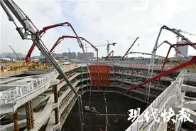 南京第一高楼大底板混凝土开始浇筑，江北新地标将“拔地而起”图片