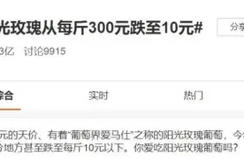 葡萄，匍匐！“阳光玫瑰从每斤300元跌至10元”登上热搜，网友还不满意图片