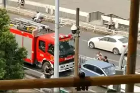 轿车被出警的消防车轻微追尾，司机不依不饶？浙江金华消防回应：未恶意阻拦图片