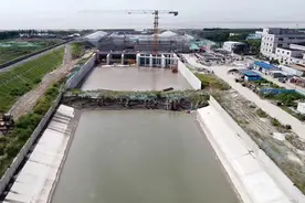 上海金山正建设第二个排海通道，防洪标准为两百年一遇高潮位图片